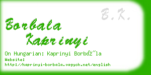 borbala kaprinyi business card